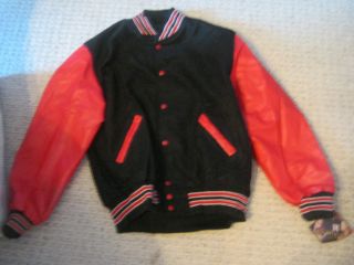 NWT Mens Lg Holloway Red and Black Letter Jacket
