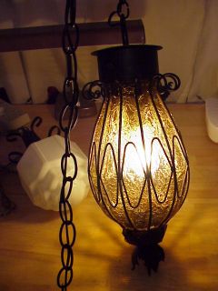 Thomas Lighting Moe Orig 50s Vtg Geometric Leaded Glass Lamp Shade