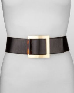 Square Buckle Leather Belt, Toffee