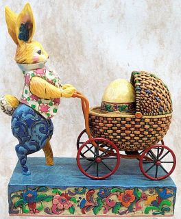 Jim Shore Honey Bunny Basket Easter Eggs Enesco 4023994