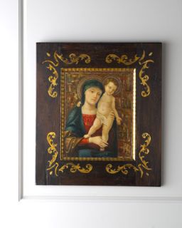 Madonna & Child Painting with Golden Background   
