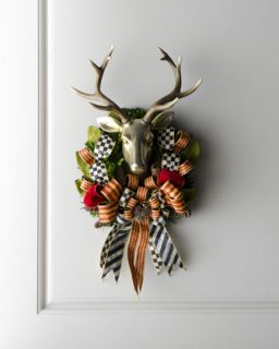 MacKenzie Childs Stag Deer Head Wreath   