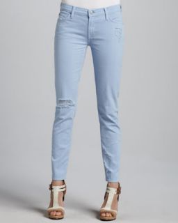 T5UJN 7 For All Mankind The Slim Cigarette Distressed Jeans, Cloud