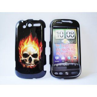 HTC Mytouch 4G Fire Head Skull Design Black Snap on Hard