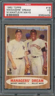 1962 Topps 018 Managers Dream Mantle Mays PSA VG 3 4459