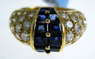 Oscar Heyman 18K Yellow Gold 2 Ct Diamond and 1 60 Ct Sapphire Ring