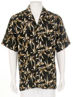 Hawaiian Shirts Black Bamboo Polyester Casual Size s XL Perfect Gift