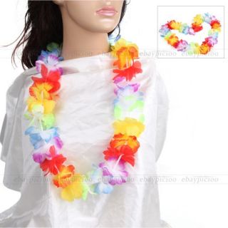 10 Hawaiian Beach Luau Flower Lei Leis Fancy Dress Deco