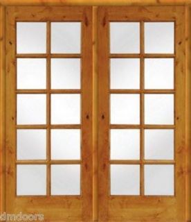 Home Office Knotty Alder Wood Double French Doors