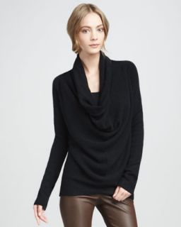 Vince Ribbed Boat Neck Sweater & Textured Leather Jeans   Neiman