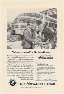  Milwaukee Road Railroad Olympian Hiawatha Train Yellowstone Print Ad