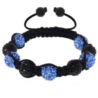 Fully Iced Out Bracelet Hip Hop 5 Blue & 4 Black Disco