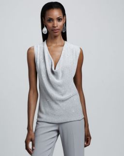 Eileen Fisher Rumpled Biker Jacket, Sequined Chainmail Tank & Organic