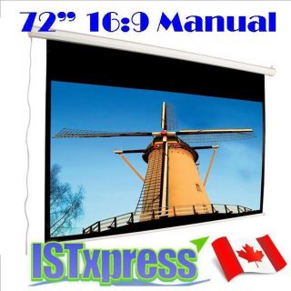  16 9 Manual Pull Projector Projection Screen Wall Mounted Home Theater