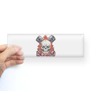 Bumper Sticker Clear King of the Road Skull Flames and