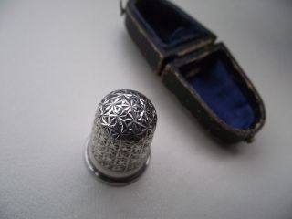 Antique Solid Silver Charles Horner Thimble with Case Cased Size 8