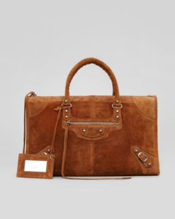 Balenciaga Baby Daim Suede Classic Work Bag, Chestnut   