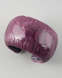 Y168X Nest Ostrich Leather Cuff, Purple