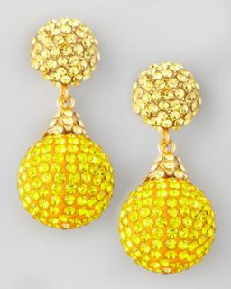 Y1DS0 Jose & Maria Barrera Pave Crystal Double Drop Earrings, Yellow