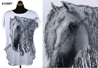 Womens Sexy Horse Print Beaded Loose Style T Shirt Mini Dress Fits