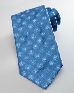 Medallion Silk Tie, Light Blue
