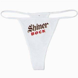 SHINER BOCK BEER New White Thong Sexy G string Size S