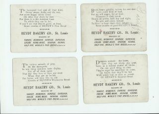 Early 1900s Heydt Bakery Company 11 Trade Cards Animals All Sorts