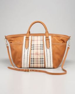 Burberry Check & Leather Diaper Bag   