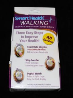 Smart Health Heart Rate Monitor Pedometer Watch Step Counter Mid Size