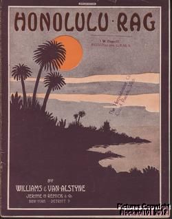 1910 Hawaiian Themed Ragtime Sheet Music Honolulu Rag