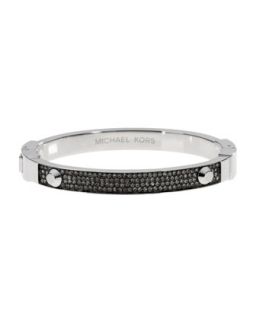 Michael Kors Pave Barrel Band Ring, Silver Color   