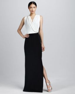 Raoul Gina Two Tone Draped Gown   