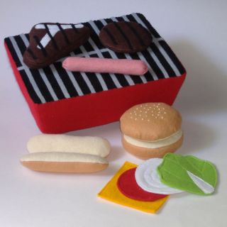 Pattern for Grill Burger Hot Dog Steak Felt Play Food