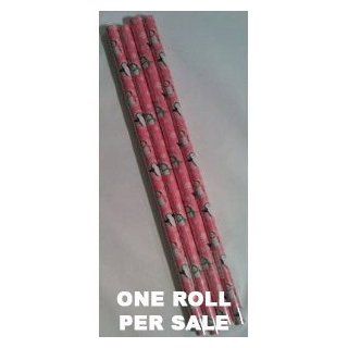 Penguin Pink Christmas Wrapping Paper   One Roll Office