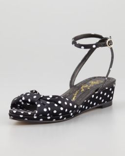 alexi polka dot faille low wedge sandal $ 240 pre order
