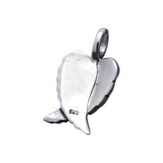 pendants plain petite heart shaped angel wings 925 silver pendant
