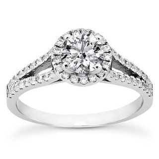 Split Shank Diamond Engagement Ring in 14K White Gold