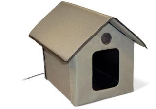 KH Mfg Outdoor Outside Waterproof Heated Cat Kitty House Easy Assemble