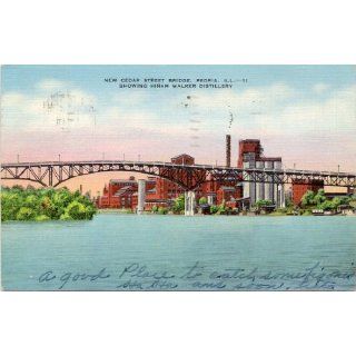1940s Vintage Postcard   Cedar Street Bridge and Hiram