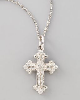Byzantine Cross Necklace, White Gold