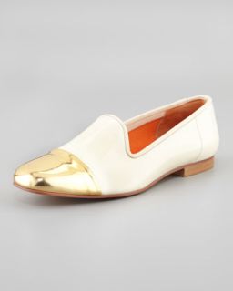  toe suede smoking slipper cream gold available in cream gold $ 225 00