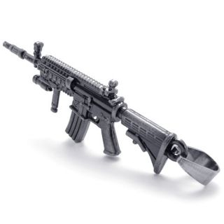 Stainless Steel 2 3 Toy Heckler Koch HK416 Assault Rifle Gun Pendant