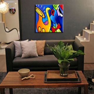 Modern Abstract Contemporary Sax Jazz Painting Original Fine Art by