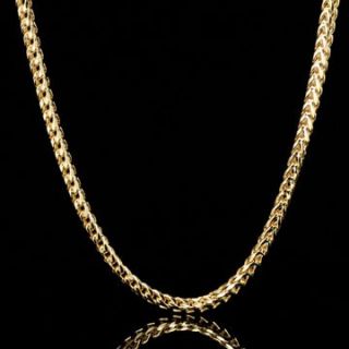36 4mm Mens Solid 14K Yellow Gold Plated Franco Chain Jewelry