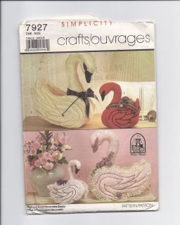 Large Small Decorative Swans Pattern Simplicity 7927 by Kalico Kastle