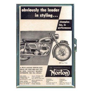 Norton Motorcycle Vintage Ad ID Holder, Cigarette Case or