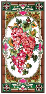 Red Grapes Vineyard Grape Stained Glass Window Panel