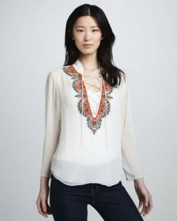  lace up shirt available in white orange bead $ 297 00 renzo and kai