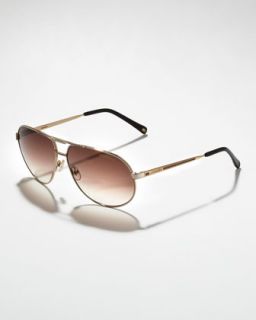 Golden Aviator Sunglasses  