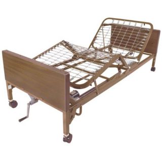 Drive Semi Electric Hospital Bed w Full Rails Innerspring Mattress 400